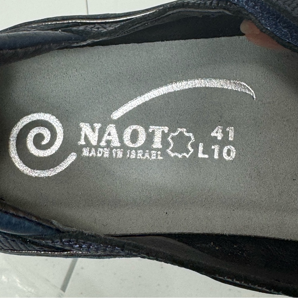 NWT Naot Matai Navy Blue Adjustable Mary Jane Flats Comfort Shoes Size 10-10.5 - Picture 14 of 16